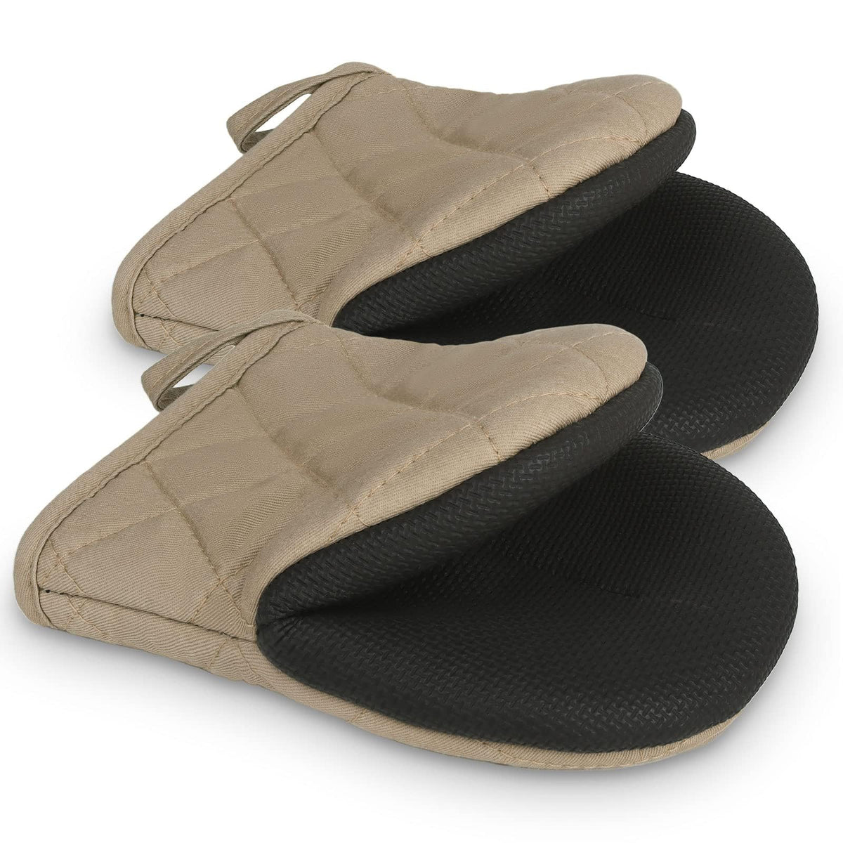 Goldmeet Mini Oven Mitts 2-Pack, 7"x5.5", 500°F Silicone Grip, Gray