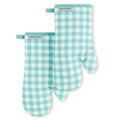 KitchenAid Gingham Oven Mitt 2-Pack Set, Milkshake Tan, 7"x13"