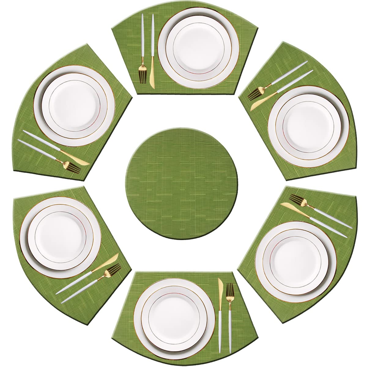 PIGCHCY Place Mats Heat-Resistant Non Slip Placemats Easy Wipe Clean Table Mats Woven Vinyl Placemats for Dining Table(Set of 6, Brown)