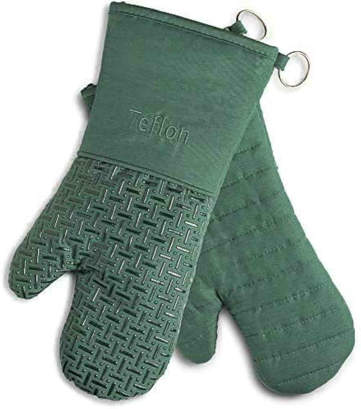 Xlnt Extra Long Oven Mitts (Black) | Teflon EcoElite Water Repellent | Heat Resistant for Oven Cooking, Grill & BBQ | Non Slip Gloves with Teflon EcoElite Finish, Cotton Lining & Hanging Loop