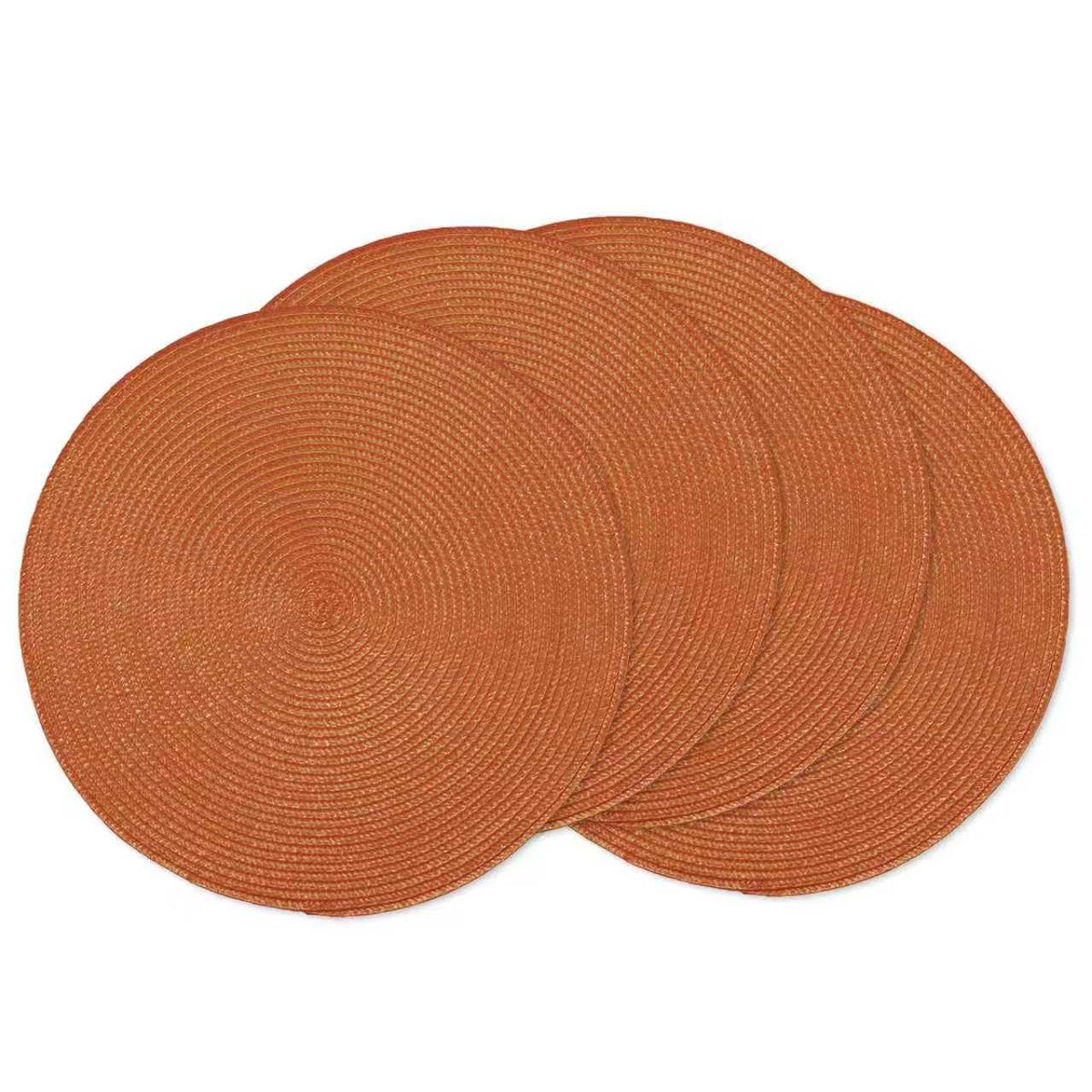 AHHFSMEI Round Placemats Set of 6 Heat Resistant Washable Non-Slip Woven Braided Table Mats for Dining Table Kitchen & Home Decor (Black)
