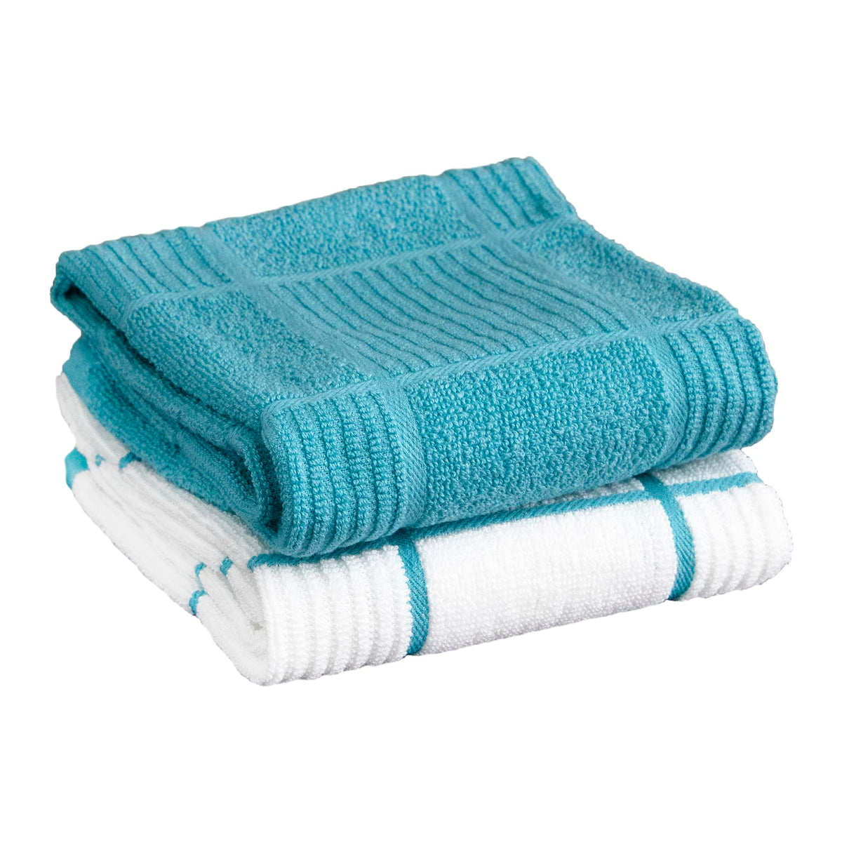 T-fal Solid & Checked Parquet Kitchen Towels: Highly Absorbent, Super Soft Long Lasting - 100% Cotton, 16"x26" Dish Towels for Cleaning & Drying Dishes, Pans, Glassware, or Countertops, (2-Pack), Gray