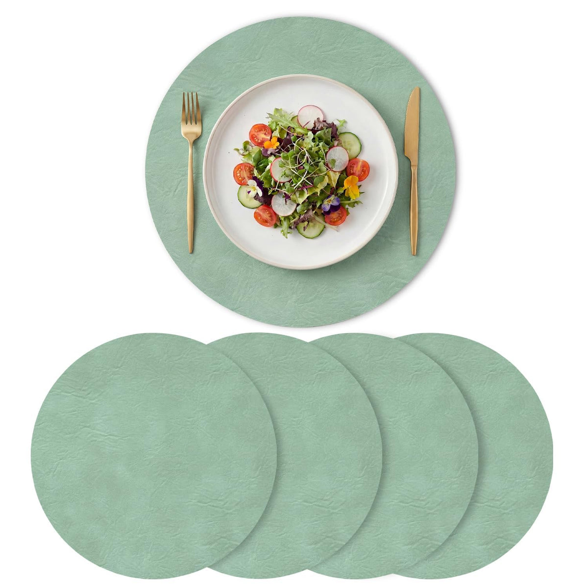 Artoid Mode Olive Green Faux Leather Placemats Set of 4