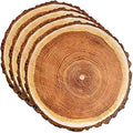 100 Rustic Wood Slice Paper Placemats 13.5 Inch Round Disposable Mats