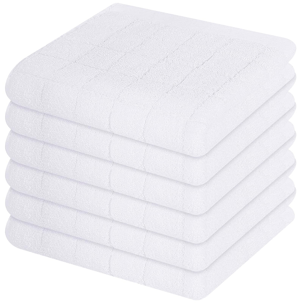 Mordimy Cotton Terry Checkered Kitchen Towels, 16"x 26", 4 Pack, Tan