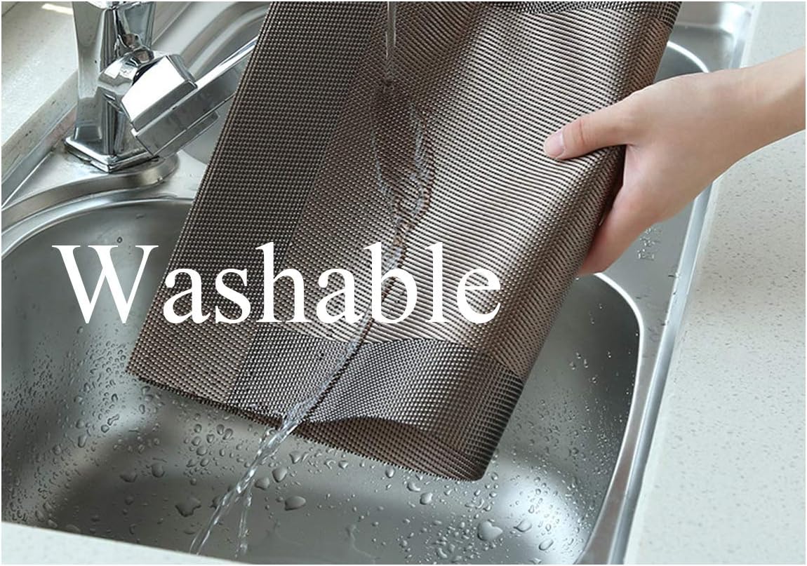 PIGCHCY Place Mats Heat-Resistant Non Slip Placemats Easy Wipe Clean Table Mats Woven Vinyl Placemats for Dining Table(Set of 6, Brown)