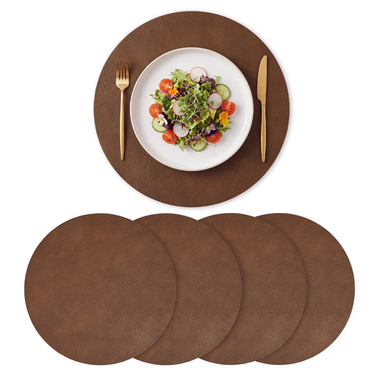 Artoid Mode Olive Green Faux Leather Placemats Set of 4