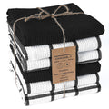 Assorted Waffle Kitchen Towels 100% Cotton Set of 6 - Heavy Duty 320 GSM Quality Dish Cloths Towel - Soft Absorbent Washable for Kitchen Use - Quick Drying Dish Towel 16x26 inch Grey
