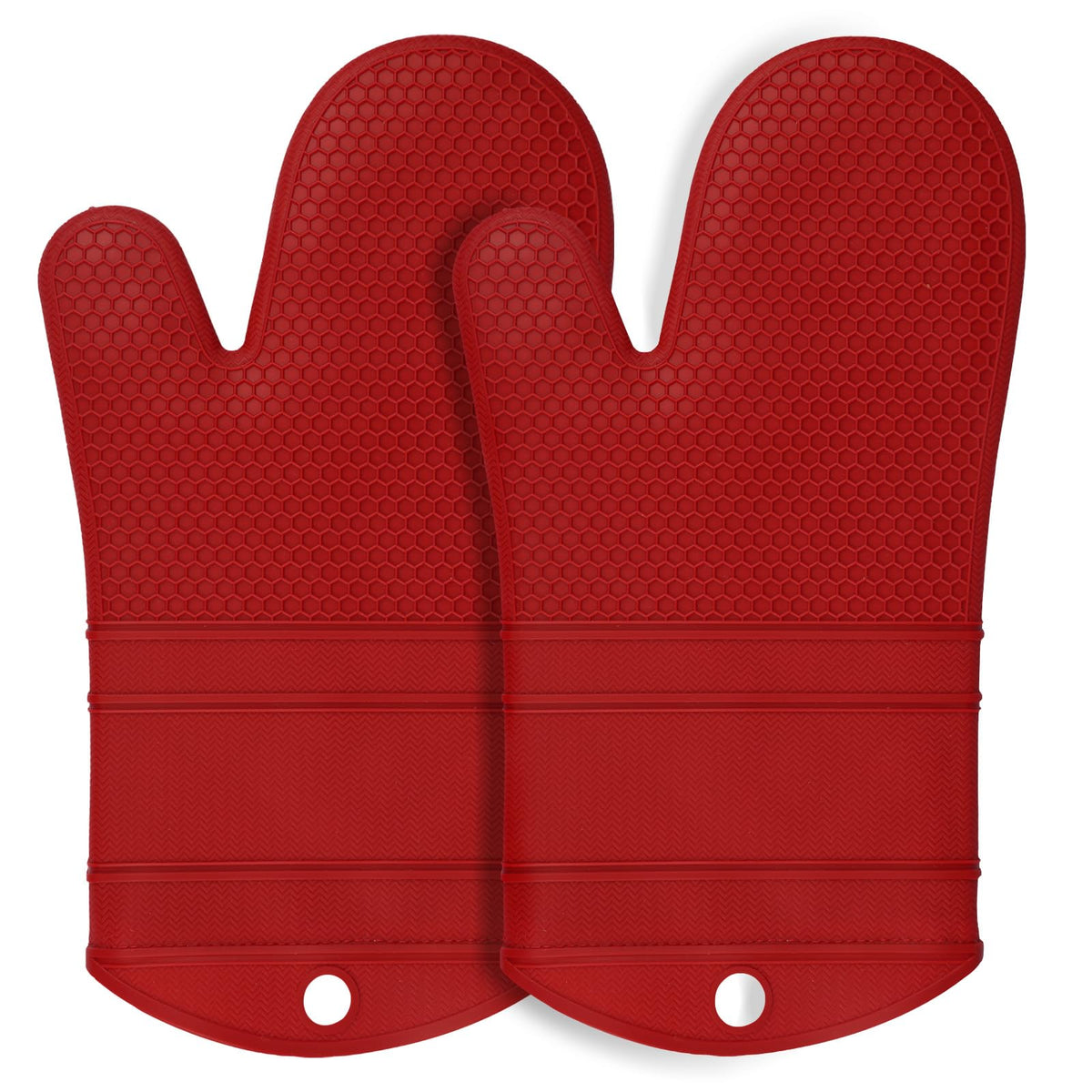 YUTAT Silicone Oven Mitts,High Heat Resistant Up to 500 Degrees,Waterproof Cooking Gloves with Soft Polyester Filling,Kitchen Potholder Set - Perfect for BBQ,Baking and Cooking,Pink,2 Pcs Set