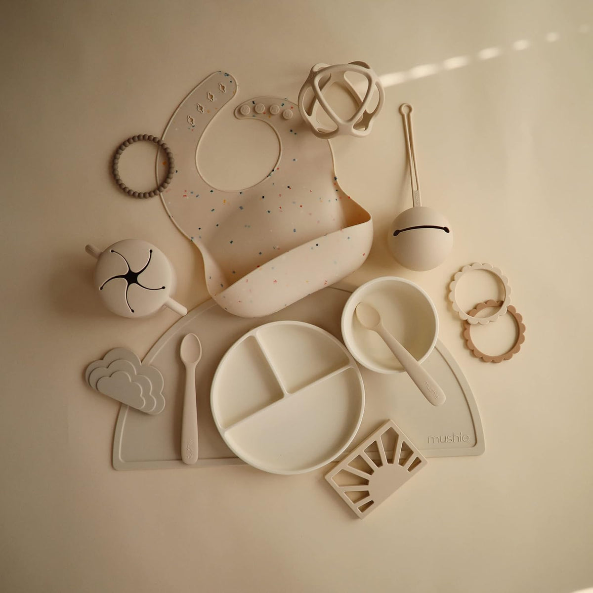 mushie Silicone Placemat for Kids | BPA-Free Non-Slip Design (Shifting Sand)