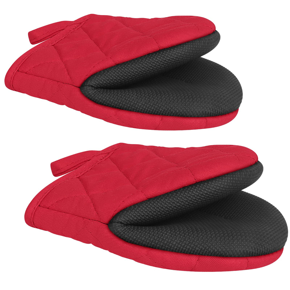Goldmeet Mini Oven Mitts 2-Pack, 7"x5.5", 500°F Silicone Grip, Gray