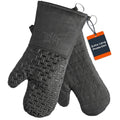 Xlnt Extra Long Oven Mitts (Black) | Teflon EcoElite Water Repellent | Heat Resistant for Oven Cooking, Grill & BBQ | Non Slip Gloves with Teflon EcoElite Finish, Cotton Lining & Hanging Loop