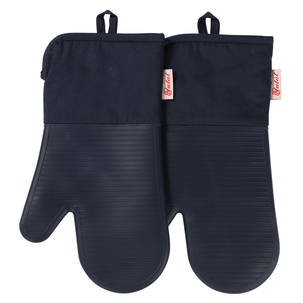 YUTAT Silicone Oven Mitts,High Heat Resistant Up to 500 Degrees,Waterproof Cooking Gloves with Soft Polyester Filling,Kitchen Potholder Set - Perfect for BBQ,Baking and Cooking,Pink,2 Pcs Set