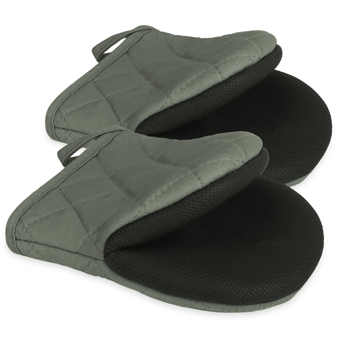Goldmeet Mini Oven Mitts 2-Pack, 7"x5.5", 500°F Silicone Grip, Gray