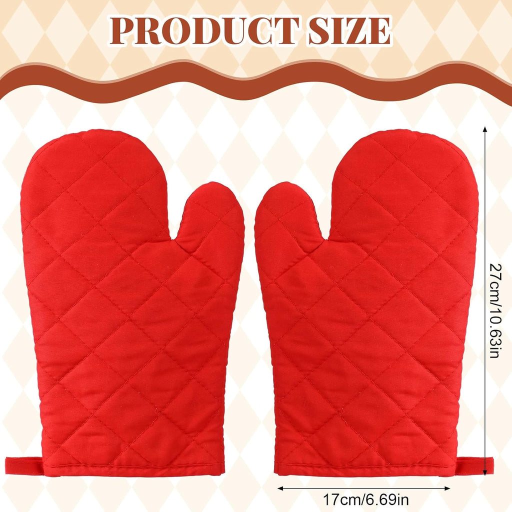 Geyoga 12 Pairs Oven Mitts Bulk Heat Resistant Oven Gloves, Red