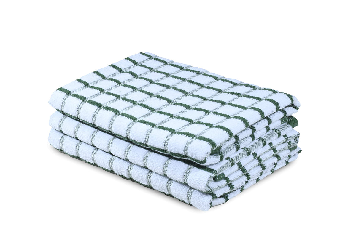 Urban Villa Kitchen Towels Cotton Dish Towels 12”x12” (Set of 8) Grey White