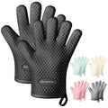 MAD SHARK Silicone Oven Mitts with Fingers Heat Resistant 450°F in Kitchen