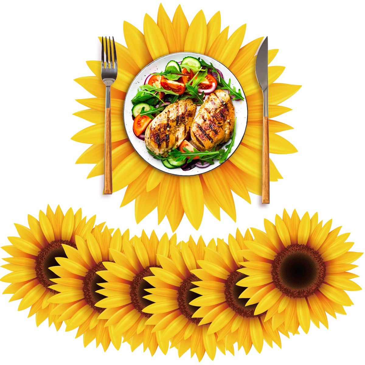 Sinmoe 100 Pcs Disposable Paper Placemats Bulk,Gold,Gradient