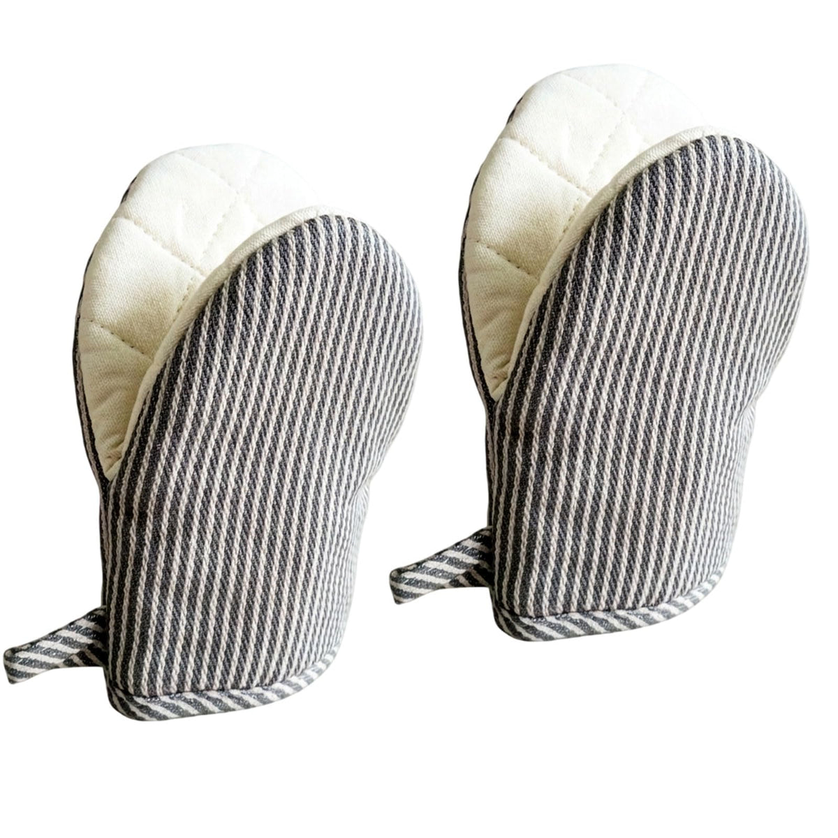1 Pair Mini Oven Mitts,High Heat Resistant Oven Gloves,Kitchen Short Oven Mit with Hanging Loop for BBQ, Baking, Cooking and Grilling, (Khaki)