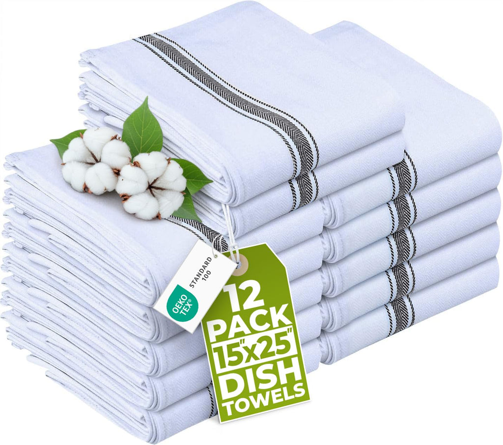 Utopia Towels Blue Dish Towels [12 Pack - 15 x 25 in] 100% Ring Spun Cotton