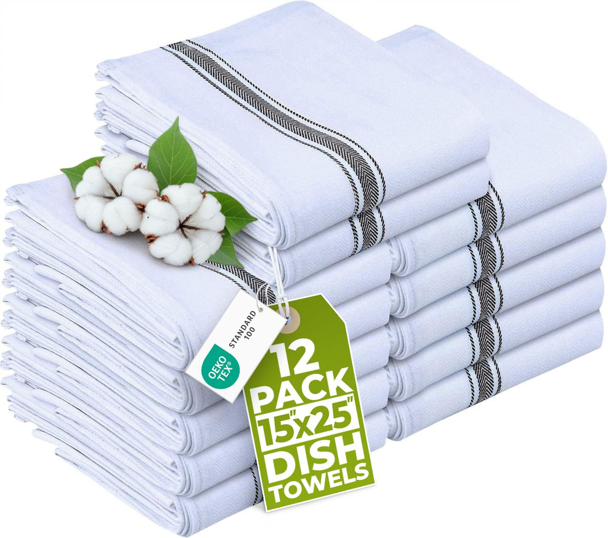 Utopia Towels Blue Dish Towels [12 Pack - 15 x 25 in] 100% Ring Spun Cotton