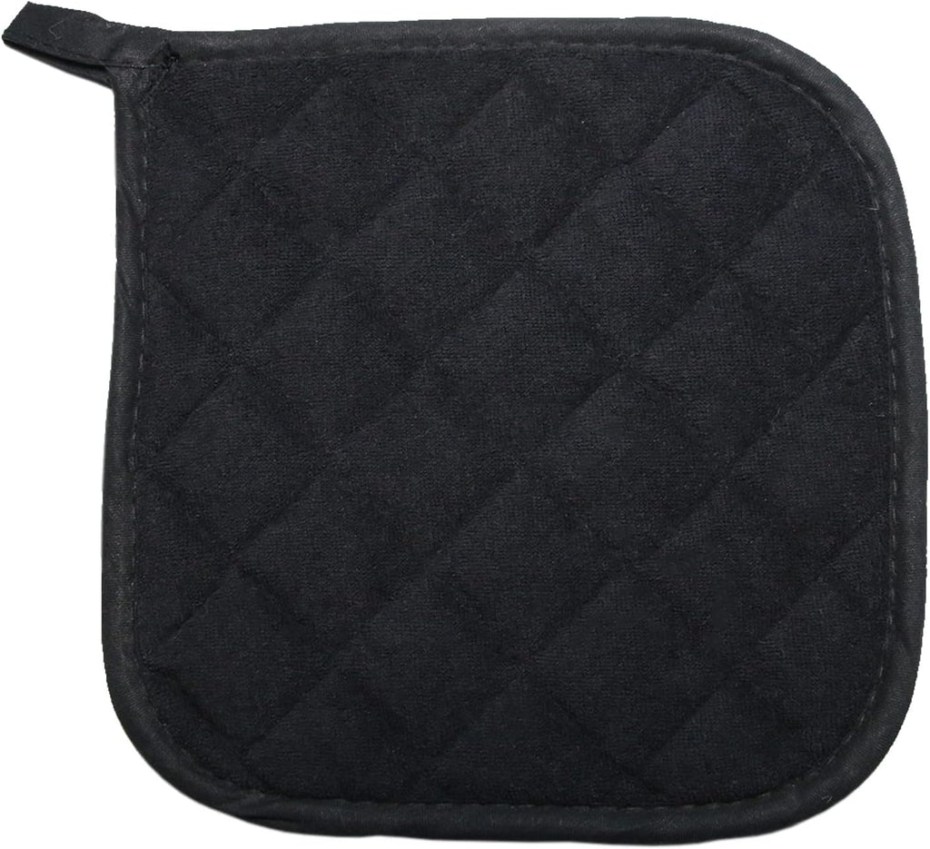 5 PCS Pot Holders for Kitchen, Cotton Potholers with Great Heat Resistance, Hot Pads, Trivets for Cooking and Baking Black