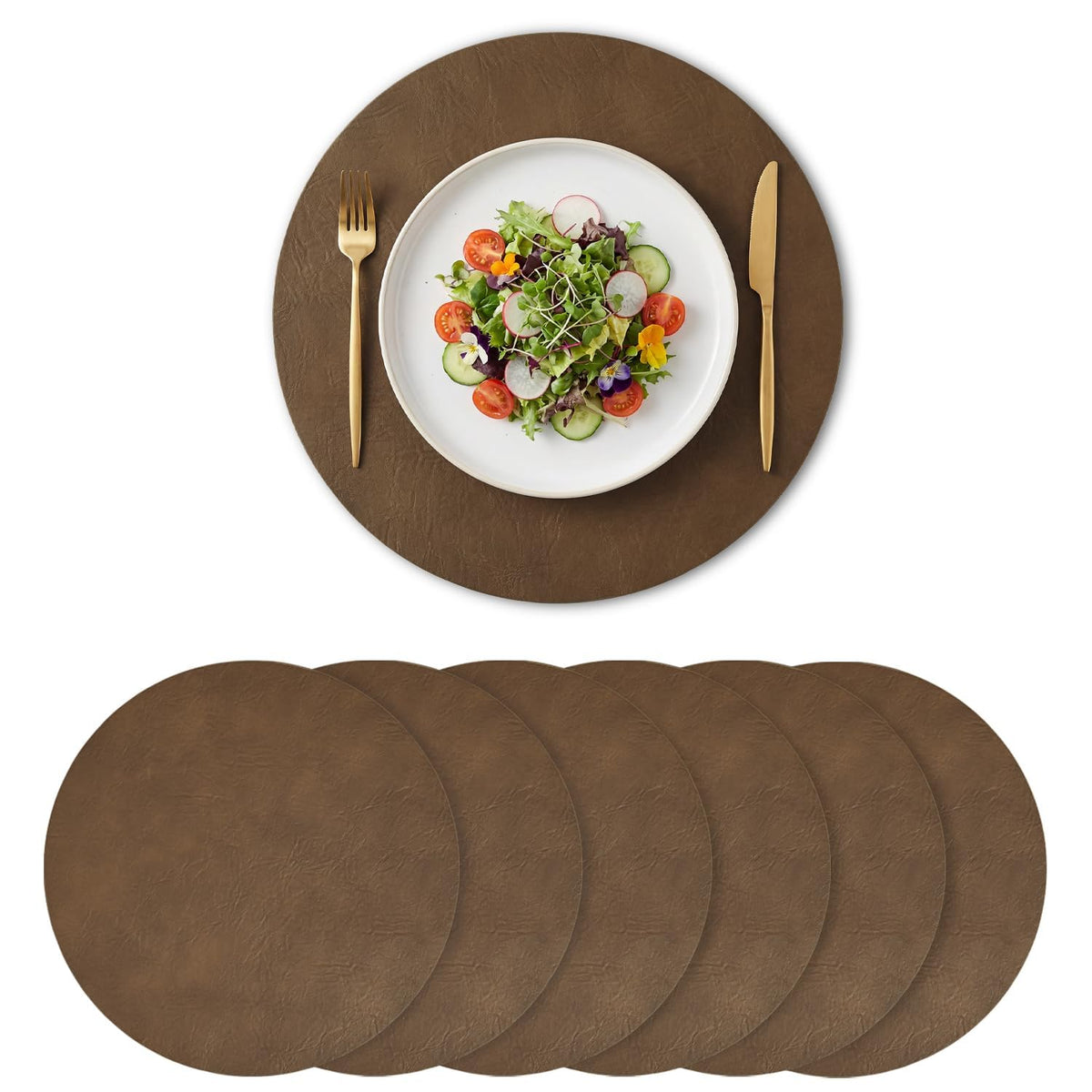 Artoid Mode Olive Green Faux Leather Placemats Set of 4