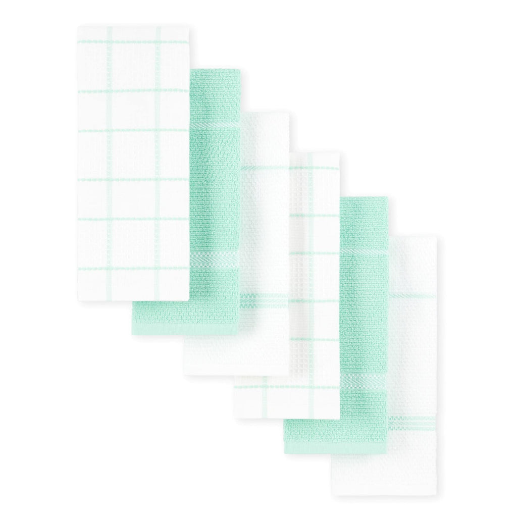 Martha Stewart Modern Waffle Kitchen Towel Set 6-Pack, Linen, 16"x28"