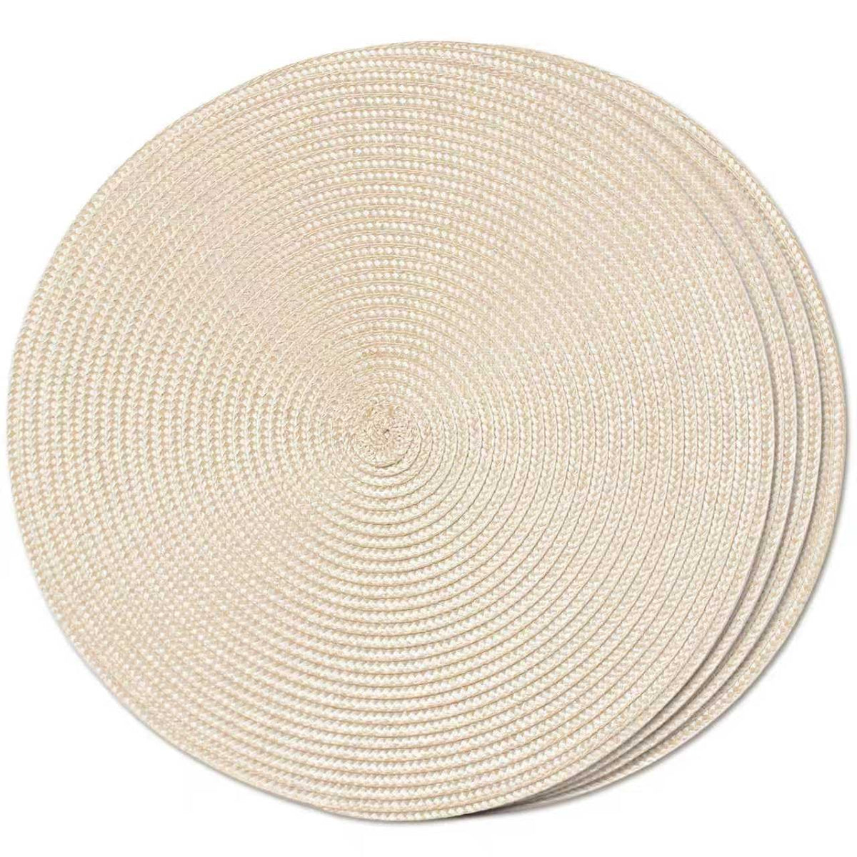 FunWheat Round Braided Placemats Set of 6 Table Mats for Dining Tables Woven Washable Non-Slip Place mats 15 in(Blue, 6pcs)