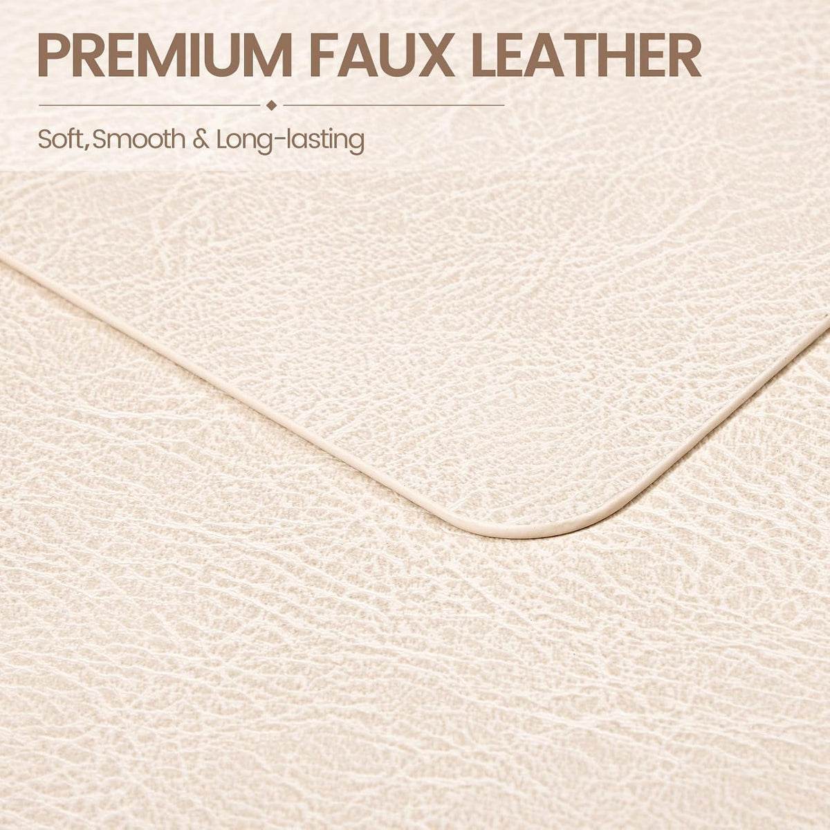 homing Faux Leather Vinyl Placemats Set of 6, Easy to Clean, Beige