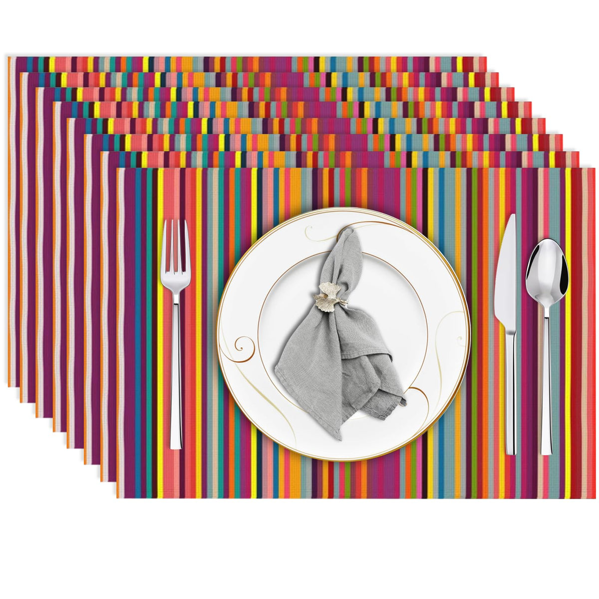 Niviy Placemats, Placemats Set of 4 Washable Place Mats, Green 12" x 18"