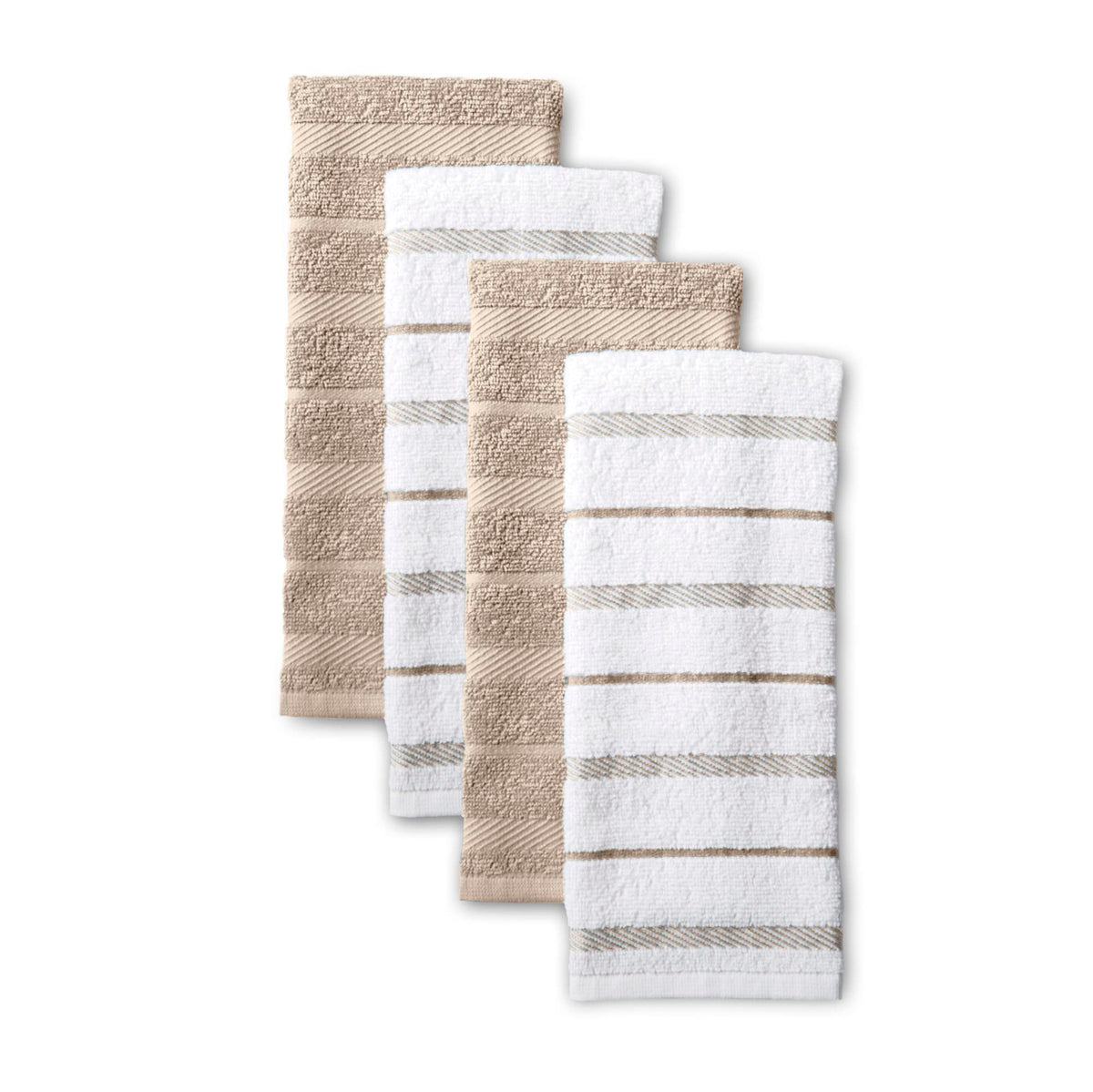 KitchenAid Albany Kitchen Towel 4-Pack Set, Blue Velvet/White, 16"x26"
