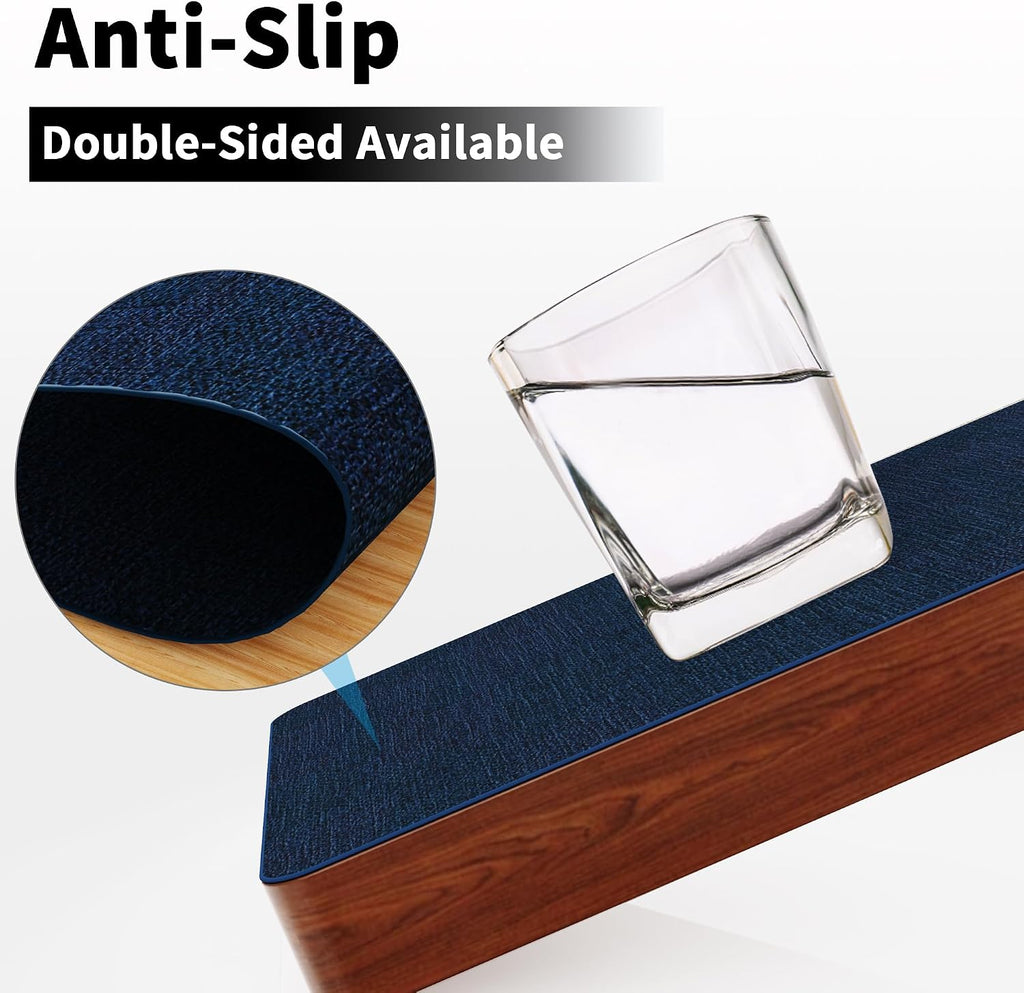 DOLOPL Placemats Set of 6, Reversible Faux Leather Place Mats, Navy Blue