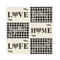 Artoid Mode Wood Love Family Home Together Buffalo Plaid Placemats Set of 4, 12x18 Inch Farmhouse Table Mats Party Kitchen Dining Decoration