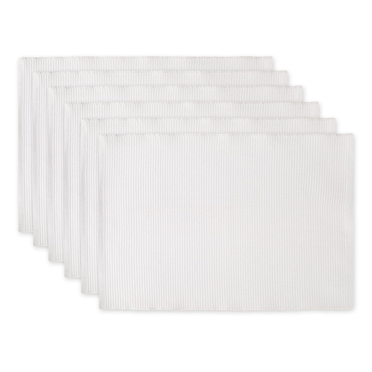 DII Basic Everyday Ribbed Tabletop 100% Cotton, Placemat Set, 13x19, Dark Brown, 6 Piece