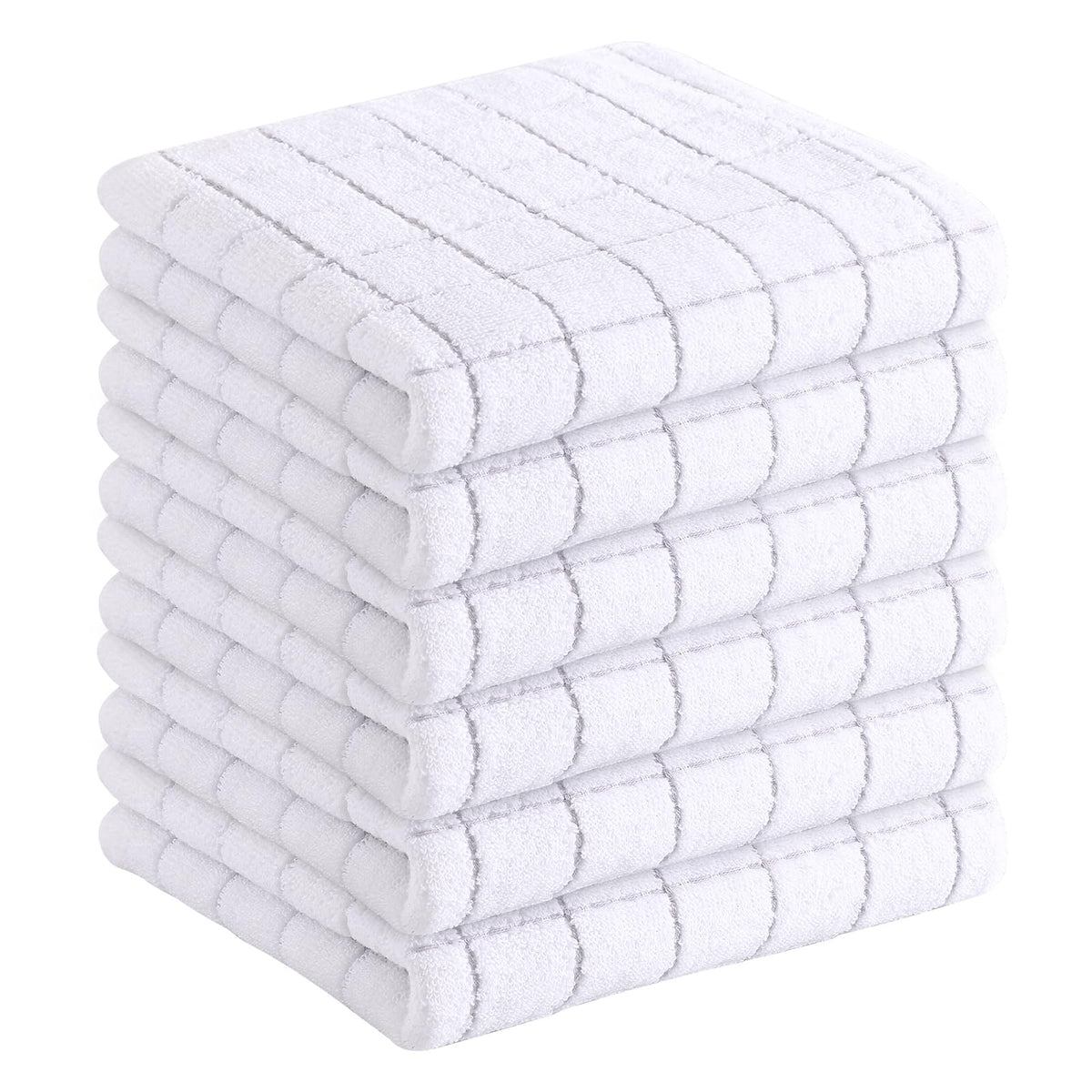 Homaxy 100% Cotton Terry Kitchen Towels, 4 Pack, Black