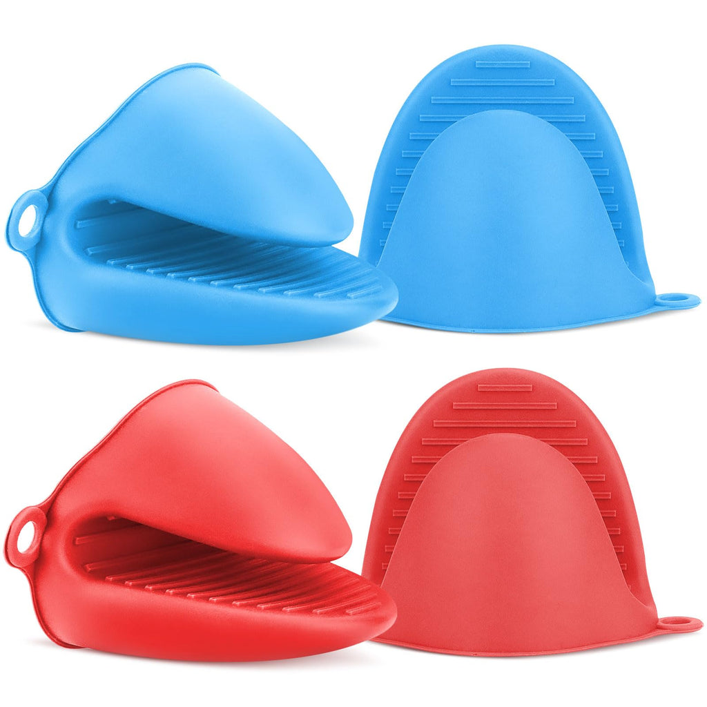 NEPAK 4 Pairs Silicone Cooking Pinch Grips Oven Mitts Potholder for Kitchen Cooking & Baking