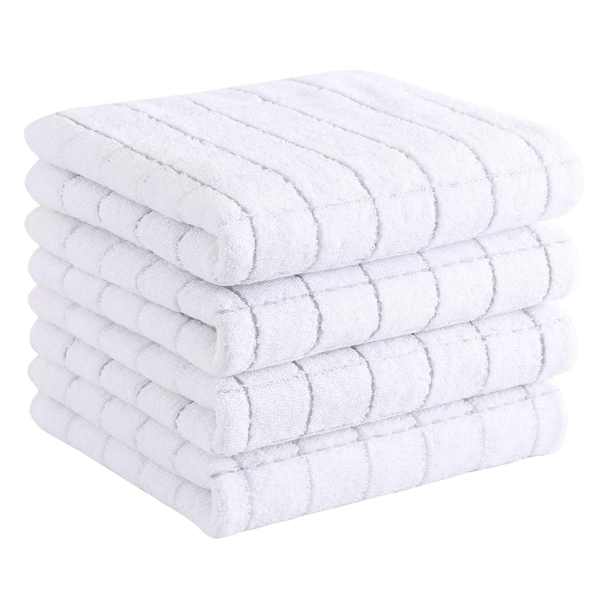Homaxy 100% Cotton Terry Kitchen Towels, 4 Pack, Black