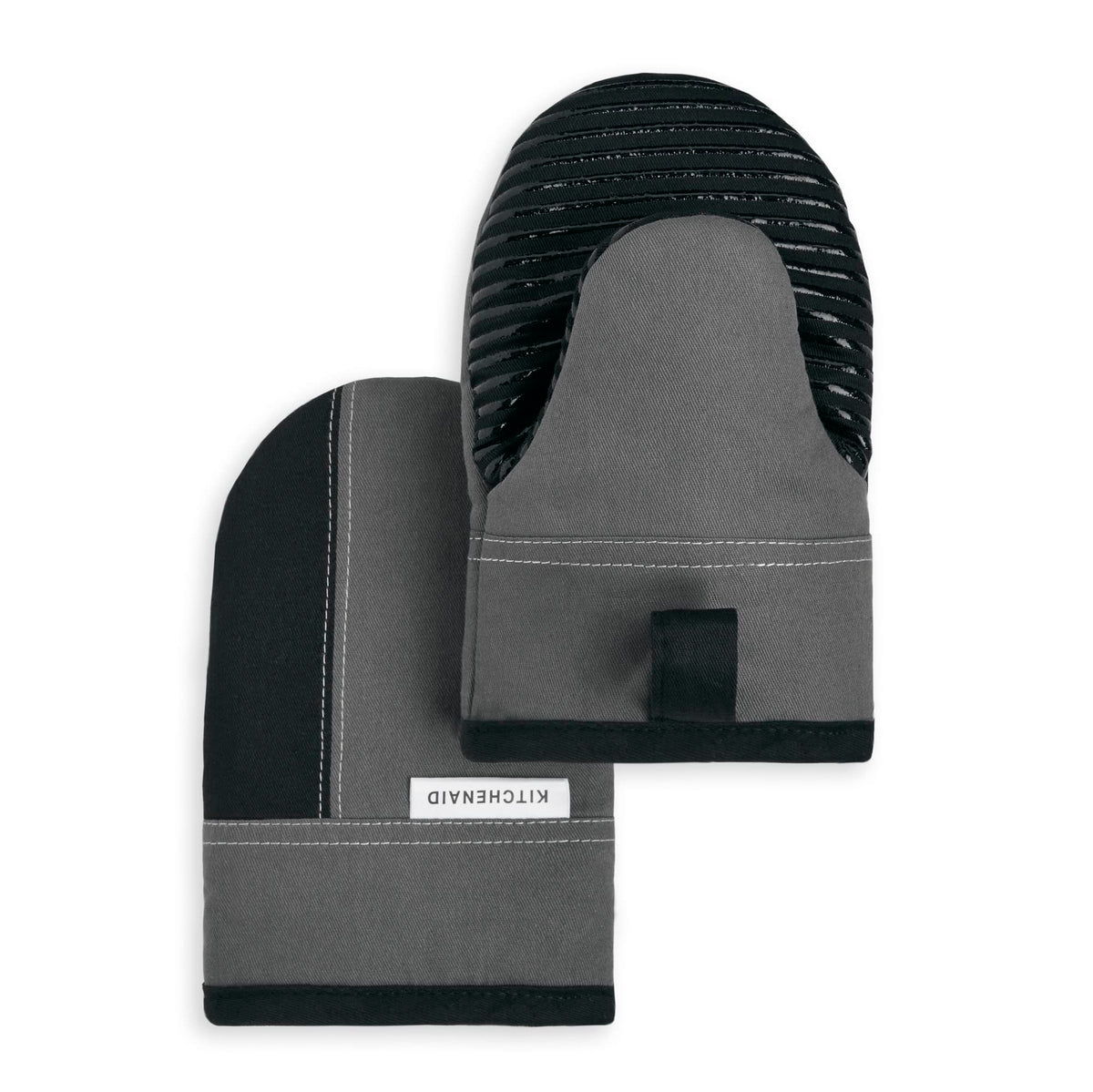 KitchenAid Beacon Two-Tone Non-Slip Mini Oven Mitt Set, Navy/Ink, 5.5"x8", 2 Piece