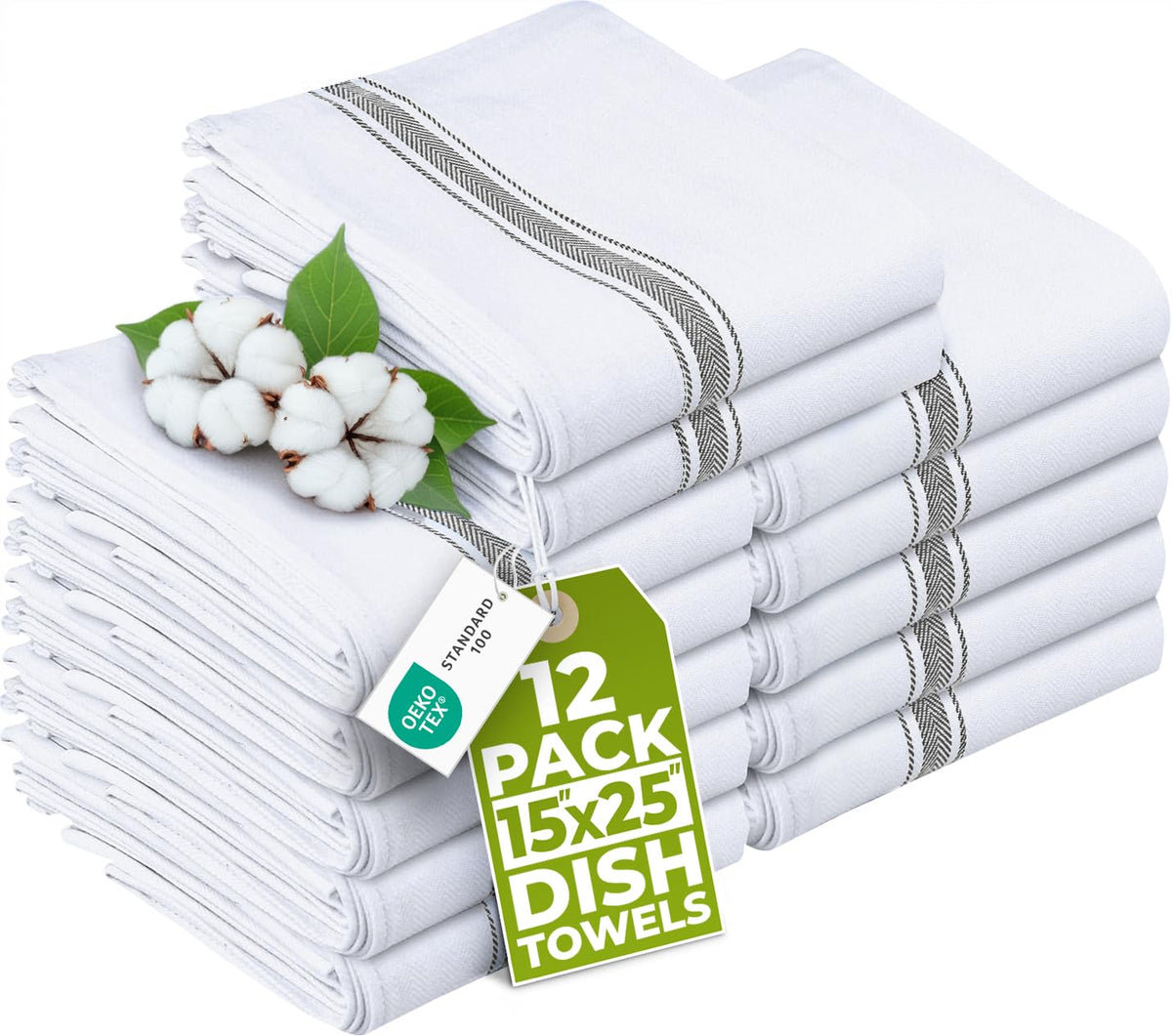 Utopia Towels Blue Dish Towels [12 Pack - 15 x 25 in] 100% Ring Spun Cotton