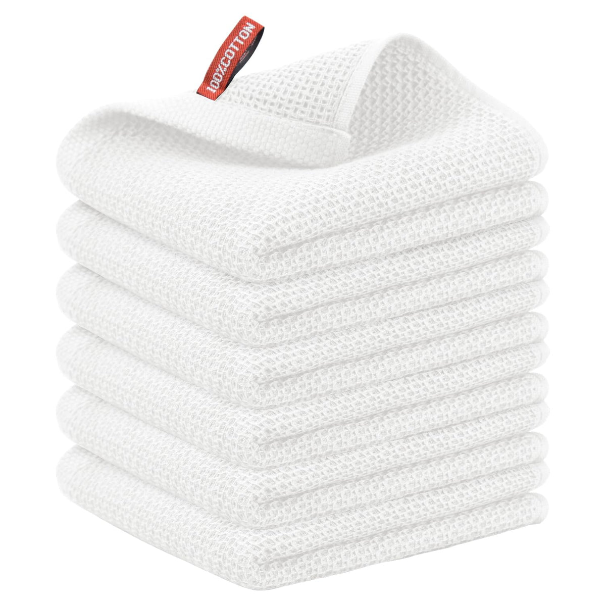 Nialnant 6 Pack Kitchen Towels and Dishcloths Sets,100% Cotton Soft Absorbent Quick Drying Dish Towels for Kitchen,Washing Dishes,12x12 Inches, Multi Color