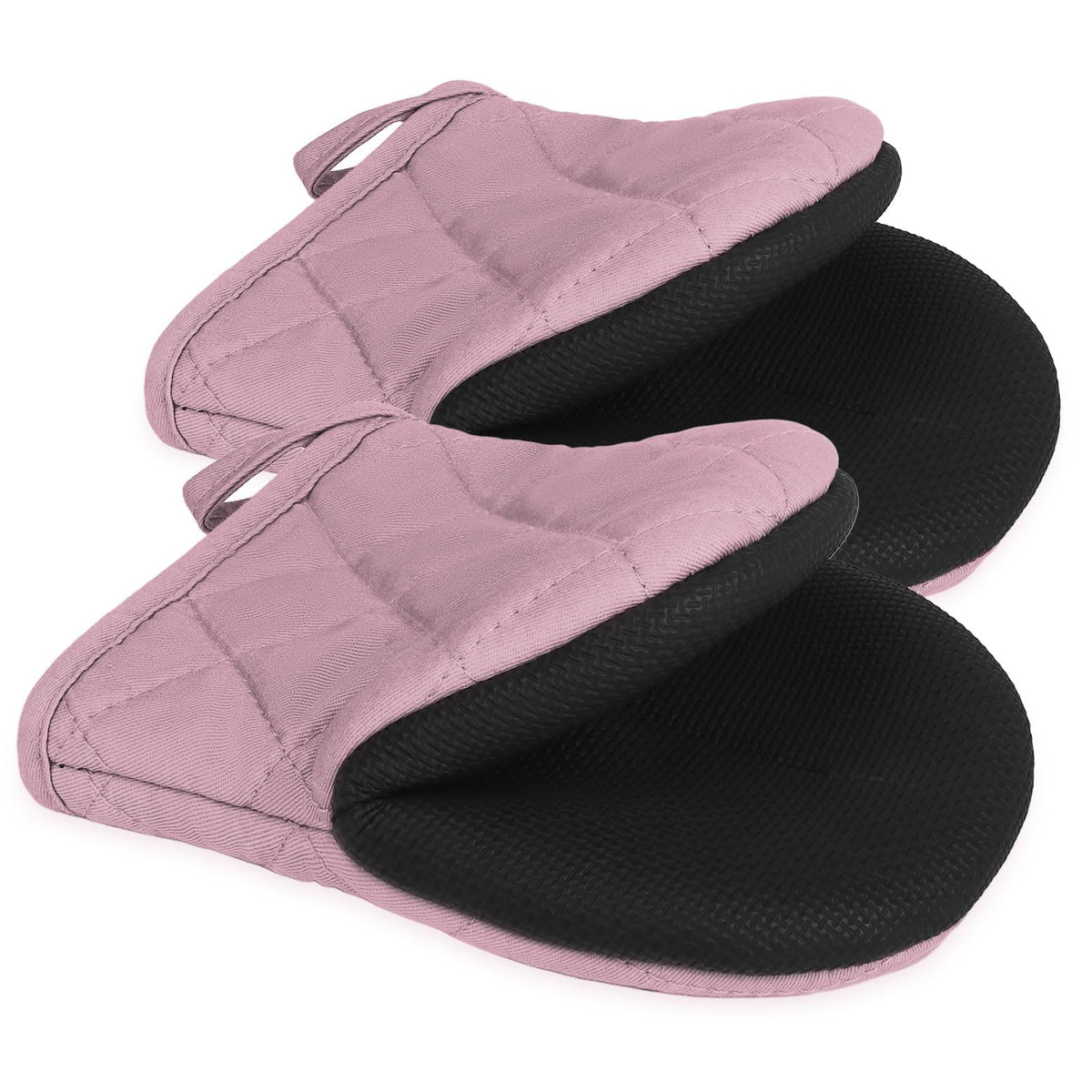 Goldmeet Mini Oven Mitts 2-Pack, 7"x5.5", 500°F Silicone Grip, Gray