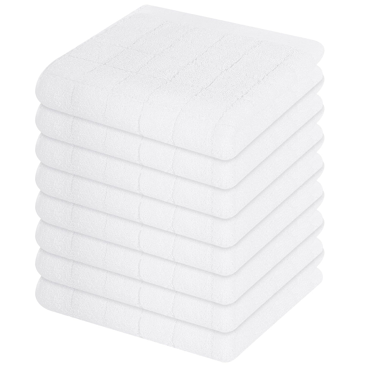 Mordimy Cotton Terry Checkered Kitchen Towels, 16"x 26", 4 Pack, Tan