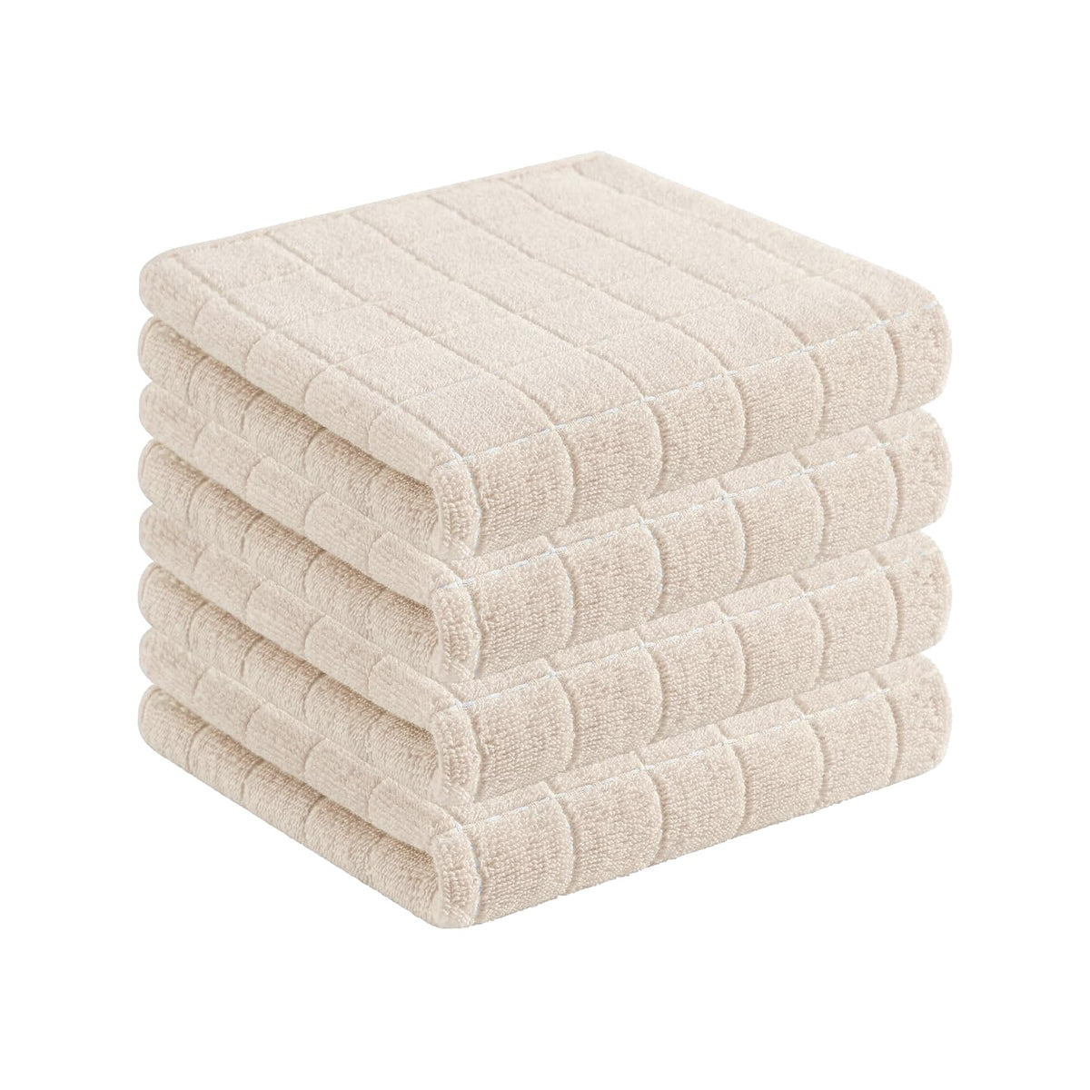 Homaxy 100% Cotton Terry Kitchen Towels, 4 Pack, Black