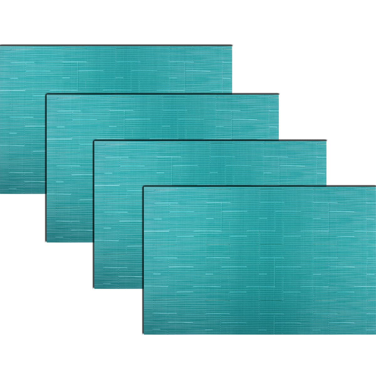 PIGCHCY Placemats,Washable Vinyl Woven Table Mats,Elegant Durable Placemats for Dining Table Set of 4 (18 x 12 inches, Navy Blue)