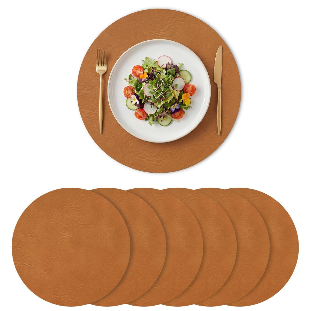 Artoid Mode Olive Green Faux Leather Placemats Set of 4