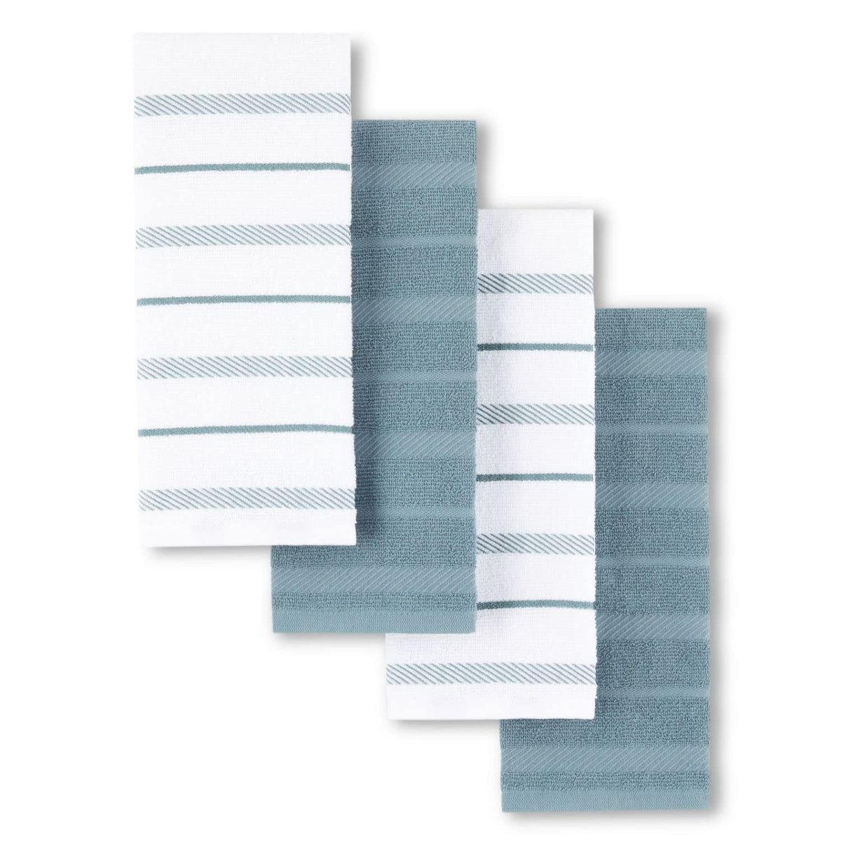 KitchenAid Albany Kitchen Towel 4-Pack Set, Milkshake Tan/White, 16"x26"