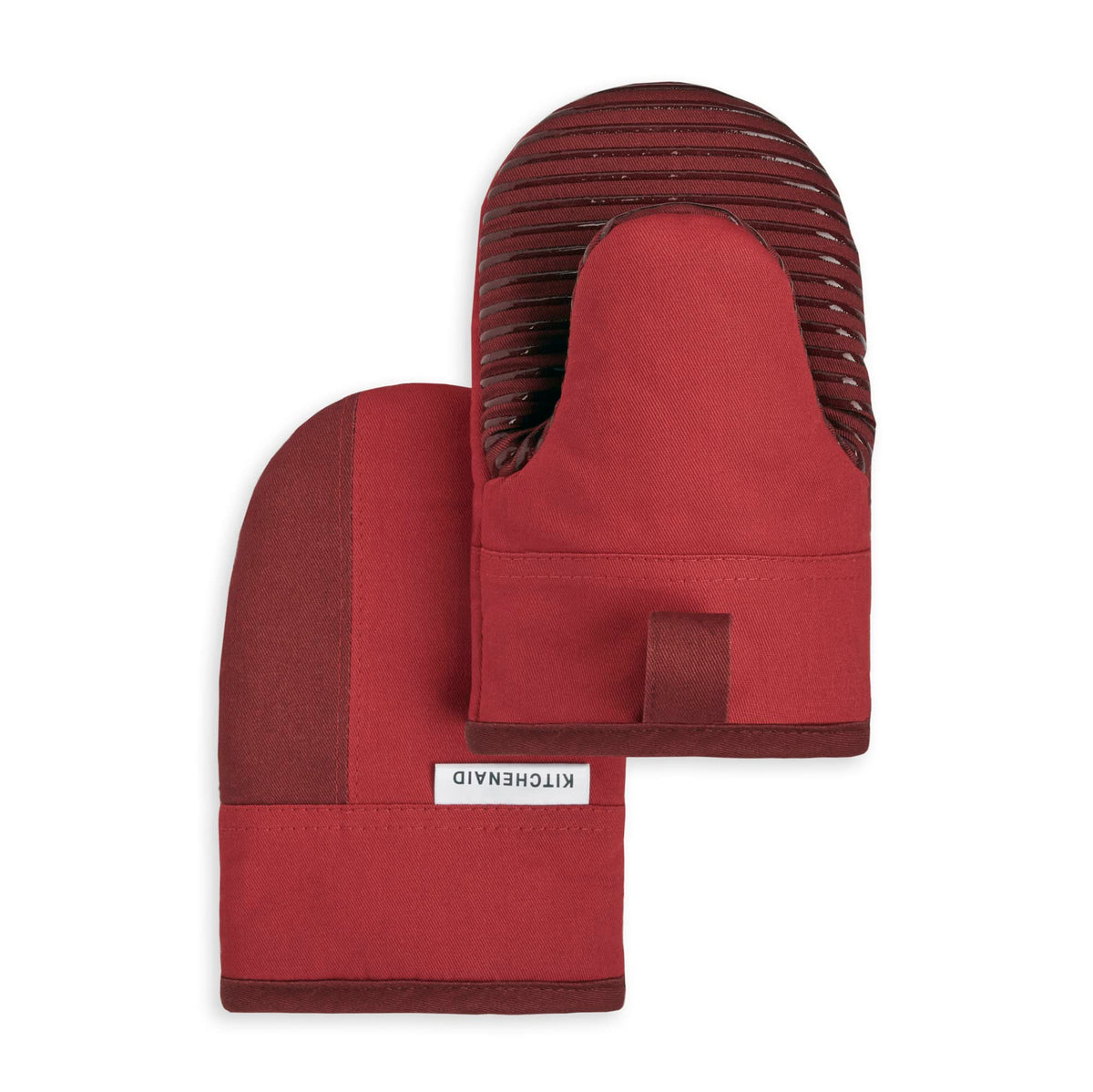 KitchenAid Beacon Two-Tone Non-Slip Mini Oven Mitt Set, Milkshake Tan/Beige, 5.5"x8", 2 Piece
