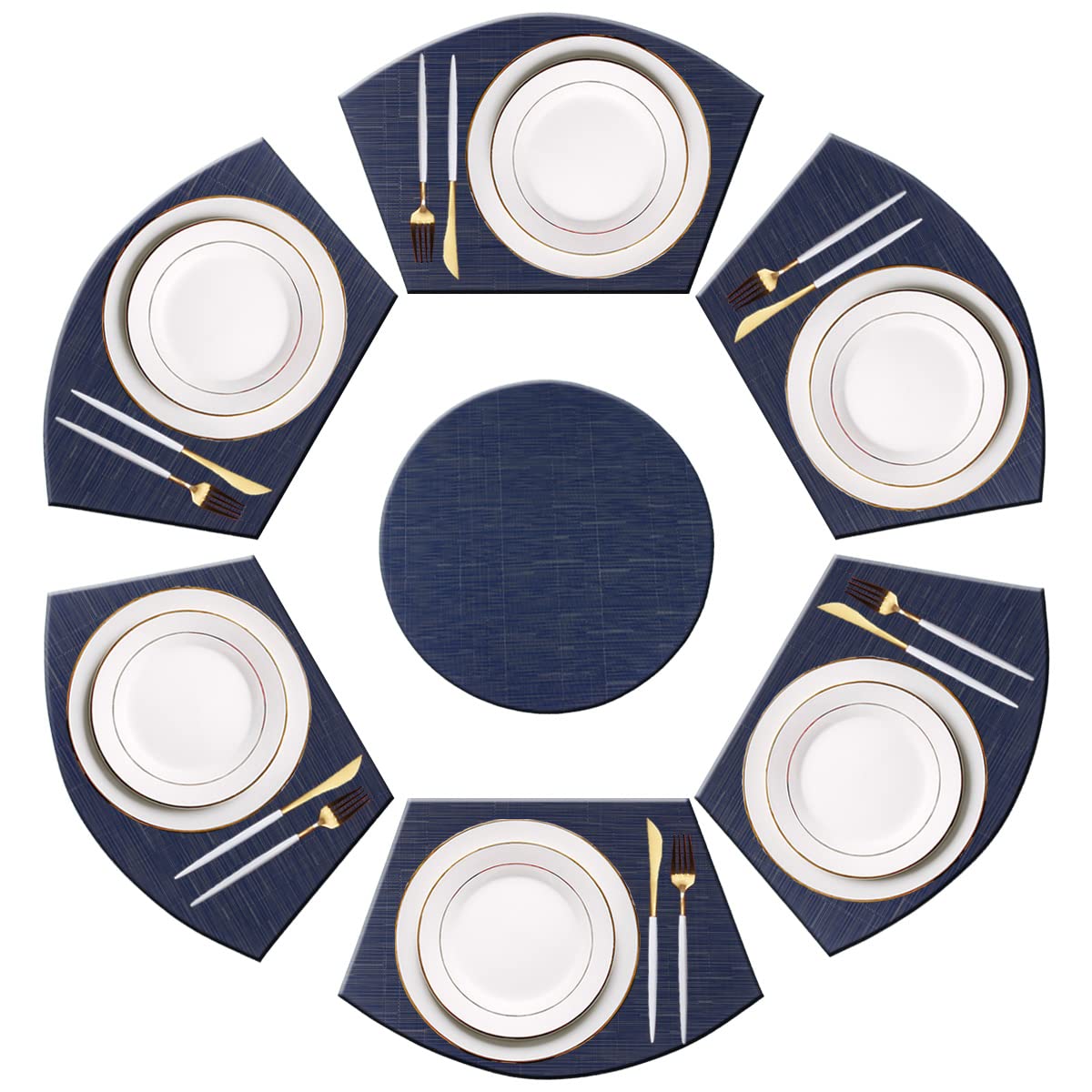 PIGCHCY Place Mats Heat-Resistant Non Slip Placemats Easy Wipe Clean Table Mats Woven Vinyl Placemats for Dining Table(Set of 6, Brown)