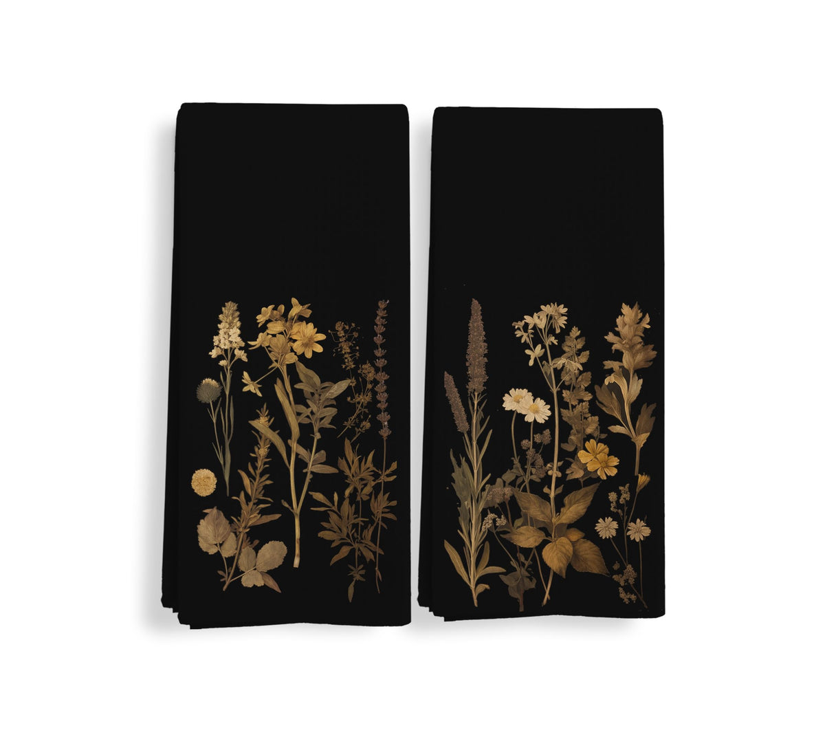 Vintage Boho Floral Kitchen Towels Set of 2, Retro Wildflowers Decorative Dish Tea Towels, Cottagecore Botanical Hand Towels for Bathroom, Cottagecore Floral Bathroom Decor, 16X24In